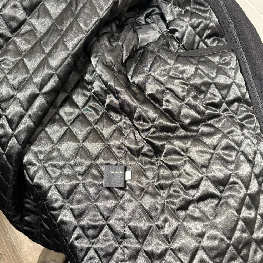 Duffle Coat- A[xist] Black, Size Medium, Wood Toggles Quilted Lining-EXCELLENT